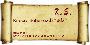 Krecs Seherezádé névjegykártya